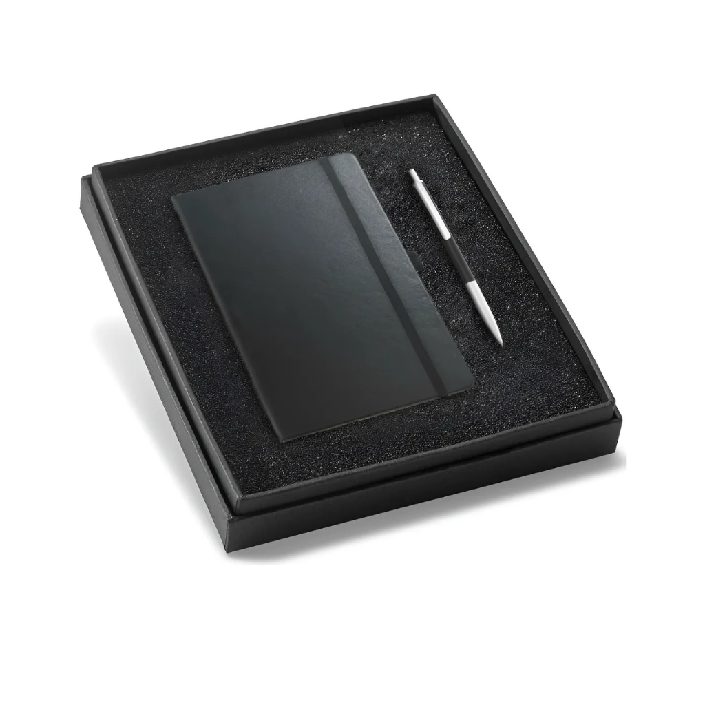 Kit Executivo Caderneta 13,7x21cm 96 Fls E Caneta Em Metal